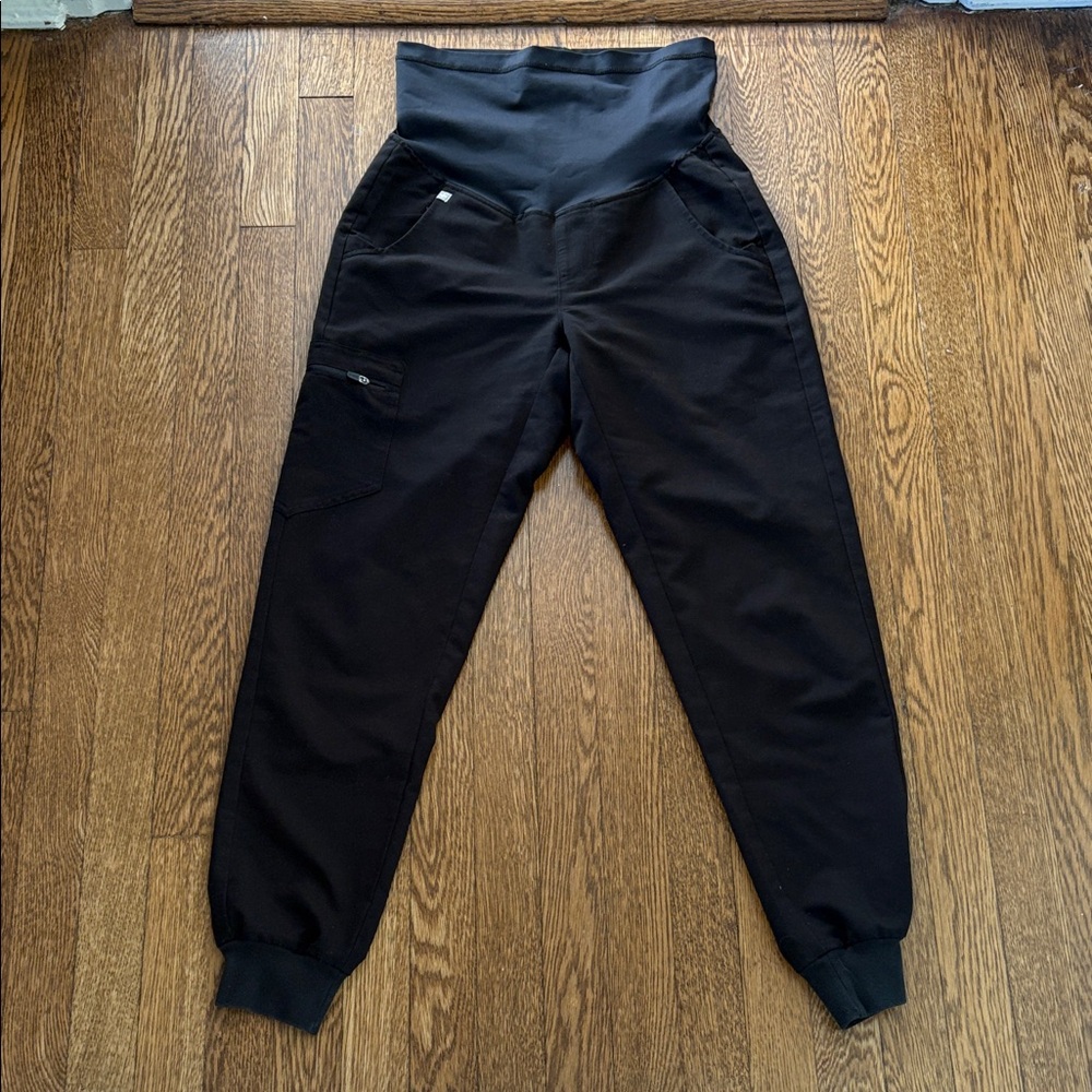 Black XS Figs MATERNITY jogger style scrub pants